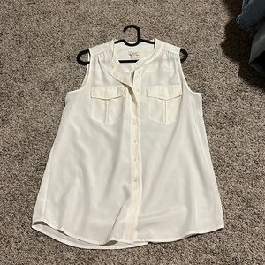 J. Crew White Sleeveless Blouse